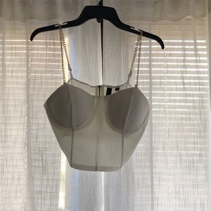 White and gold corset